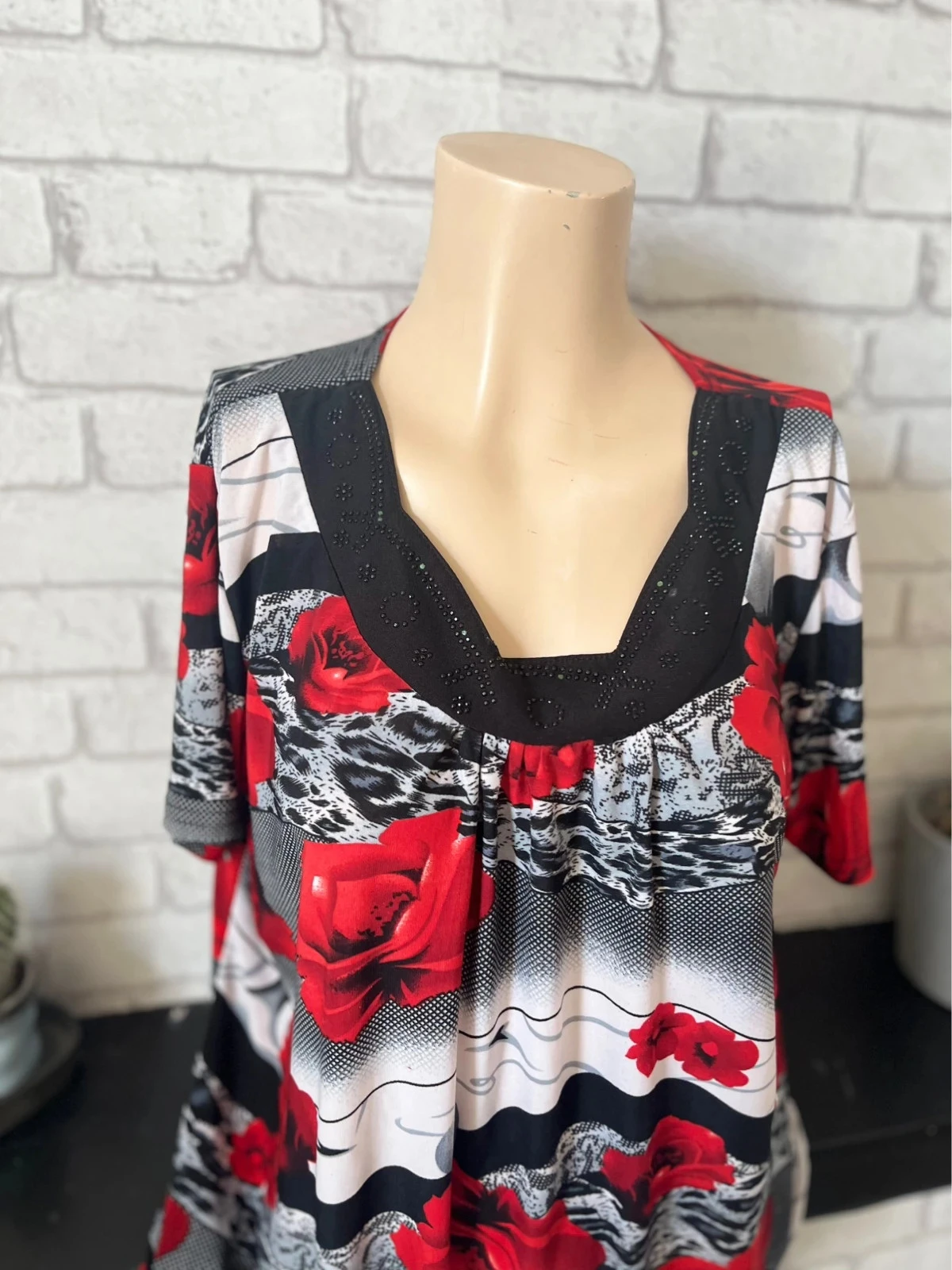 Roze bloemenprint top - Maat 40 - Merk New – photo 2